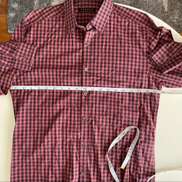 Theory Zach PS Cotton Plaid Button Down Shirt Men’s Size Small Lightweight - Picture 6 of 8